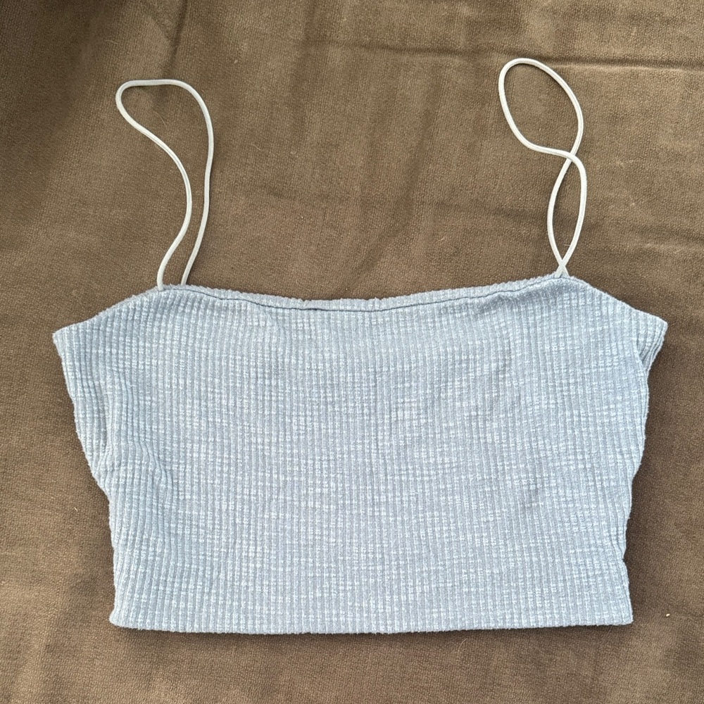 Sky Blue Ribbed Women's Camisole